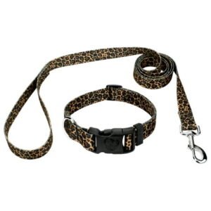 Country Brook Petz® Deluxe Leopard Print Dog Collar and Leash, Large