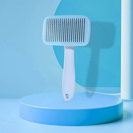 Lilgiuy Dogs Self Cleaning Slicker Brush for Grooming & Exfoliating Short Long Haired Pets, Removing Loose Fur, Undercoat, Mats, Tangled for Large Medium Small Sensitive Skin of Cats, Blue