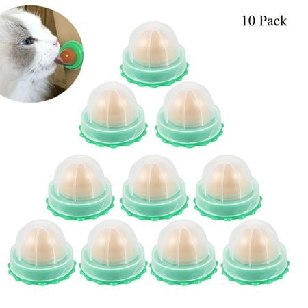 BESTSKY 10Pcs Catnip Wall Balls Toys for Cat – Edible Cat Licking Natural Rotatable Toy,Teeth Cleaning Cat Bite Toy,Roller Catnip Balls
