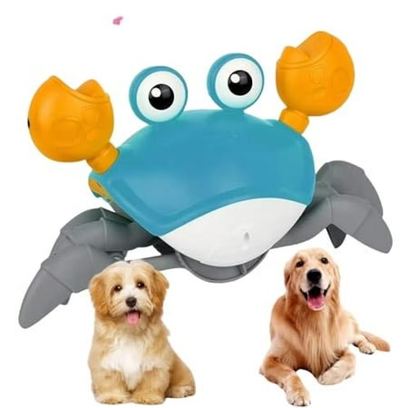 Crawling Crab Dog Toys with Obstacle Avoidance Sensor & Music Sounds,Lights for Dogs,Dancing Crab Toys Gifts for Puppy Small Medium