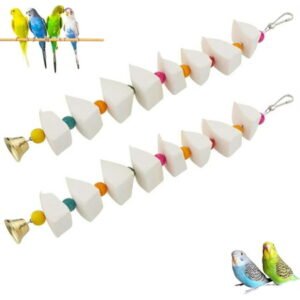 Triani 2Pcs Bird Chewing Cuttlebone Calcium Supplement Chewing Parrot Plaything Cuttlebone Toy Cuttlefish Bone for Budgies Cockatiels Lovebirds