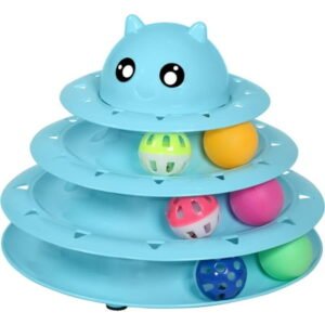 UPSKY Cat Toy Roller Ball Cat Toys 3 Level Tower – BLUE