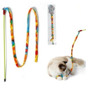 PENIKOKO Multi-Function Cat Teaser Toy with Stick, Interactive Pet Play Toy for Cats, 1 Piece