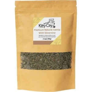 Kitty City Natural Ground Catnip with Silvervine, Premium Blend for Cat Play and Training