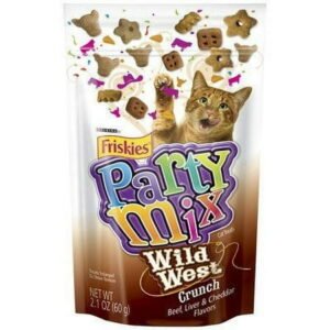 Friskies Crunchy Party Mix Pouch Cat Treats Quantity: Case of 10, Flavor: Wild West