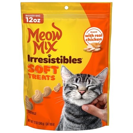 Meow Mix Irresistibles Soft Cat Treats Made With Real Chicken, 12 oz Pouch
