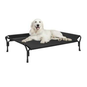 Veehoo Cooling Elevated Dog Bed with Guardrail & Slope Headrest, Teslin Mesh, X Large, Black