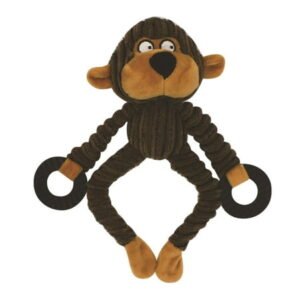 Dog Squeak Plush Toy Cartoon Monkey Sound Toy Stuffed Animal Biting Training Interactive Chew Toys For Small Medium Large Cats And Dogs Khaki One Size