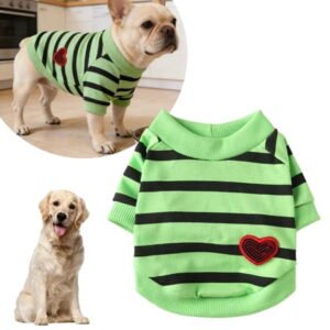 Gytml Dog Shirts, Lightweight Soft Striped T-Shirts Dog Vest With Heart Pattern Breathable Comfortable Pet Apparel Tee Shirts Spring Summer Suitable For Small And Medium Large Pets B-M