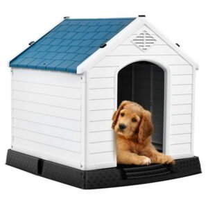 Plastic Waterproof Ventilate Pet Puppy House, Dog House, Dog House for Dogs Indoor or Outside, Weatherproof Dog House Outdoor, Featuring Breathable Dog, Easy to Clean