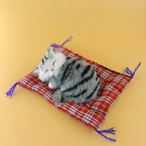 OEFNTAC Toys Simulation Cat Toy with Sound and Cloth Mat for Kids Gift and Interactive Play 14x17cm Baby Toys