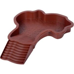 YAMB Extra Large Reptile Bathing Pool,Turtle Soaking Tub with Ladder,Reptile Feeding Dish Pet Drinking Water Bowl with Ramp Aquarium Ornament for Gecko,Snake,Turtle,Bearded Dragon,Lizard
