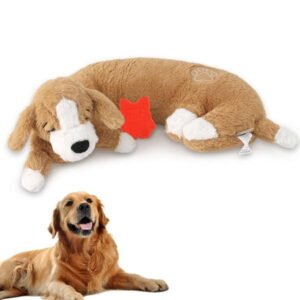 PET FULED Heartbeat Plush Toy for Dogs – Soft Cuddle Companion with Soothing Heartbeat, Washable – Comfort for Puppies & Adult Pets (Big Bent Dog Design)