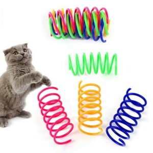 100 Pack Cat Spring Toys, Plastic Coils for Indoor Active Healthy Play Random Color