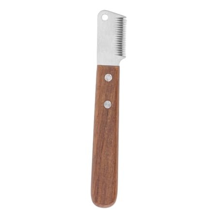 BOKYAN Wooden Handle Dog Stripping Knife – Stainless Steel Grooming Tool to Eliminate Knots, Reduce Hair Loss, and Promote Healthy Coat for Dogs & Cats