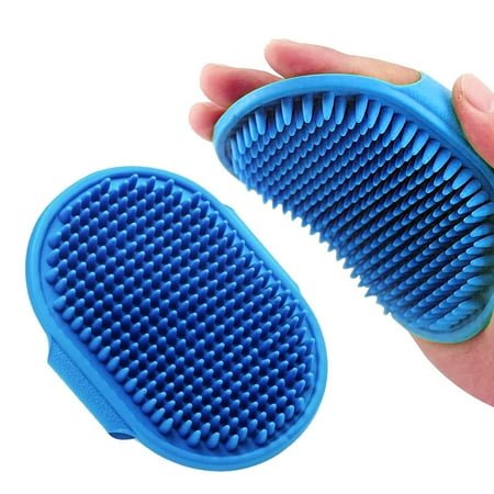 Pet Bath Brush Glove for Dogs – Rubber Grooming and Massaging Tool, Removes Loose Hair and Stimulates Skin, Leaves Fur Soft and Shiny, Easy to Use for Left or Right Hand