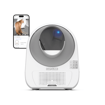CATLINK 65L Kitten Litter Box with Camera, Self Cleaning for Multiple Cats, Odor and Safe, Pet Gift