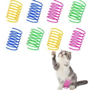 LQQBOX 60 Pcs Interactive Cat Toy for Indoor Cats, Lightweight Reliable Plastic, Plastic Cat Coil for Kittens to Swat, Bite, Hunt