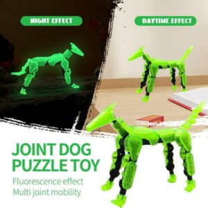 Toys for Boy,Toys,Gifts For Boy,Luminous Dog 13 Joints Movable 3D Printed Dog Toy Dummy Dog DIY Full Body Shrink,1 x Joint Dog,3.3×4.7″ – A
