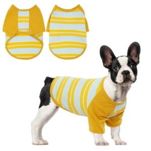 Kuoser Dog Shirt Breathable Summer Dog Clothes Cotton Dog Vest, Yellow, XL