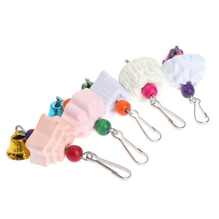 Bird Grinding Beak Calcium Stone with Bell Mineral Lava Block Trimming Teeth Chewing Toys for Chinchilla Bunny Parrot
