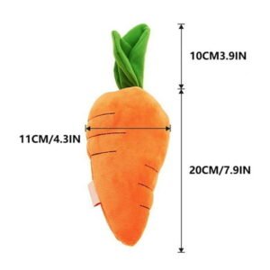 JilgTeok 4 Packs Carrot Throw Pillow Soothing Carrot Toy for Dogs and Cats Soft Carrot Pillow Interactive Toy for Pets Kids Toys