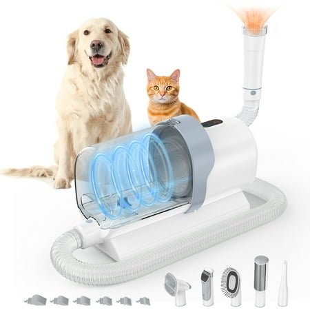 CONCETTA 2.5L All-in-One Dog Grooming Kit, Pet Grooming Vacuum, Electric Hair Clipper, Low Noise