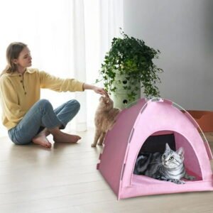 IGEED Cat Tent House,Indoor Dog Tent,Suitable for Cats and Samll Dogs,Pet Cute Cave Nest Dog Houses,Summer Portable Indoor/Outdoor Pet Tent House