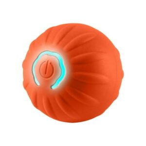 USB Rechargeable Vibrating Dog Toy for Interactive Play, Automatic Shaking with LED Light, 52mm Diameter, Small Medium Dogs