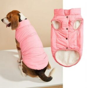 Zhuge Windproof Dog Winter Jacket Dog Coat Warm Dog Vest Cold Weather Pet Apparel with 2 Layers Fleece Lined for Small Medium Large Dogs (XL, Pink)