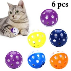Byepica 6PCS Cat Toy Bell Ball Interactive Pet Playing Toy for Kitten Cat