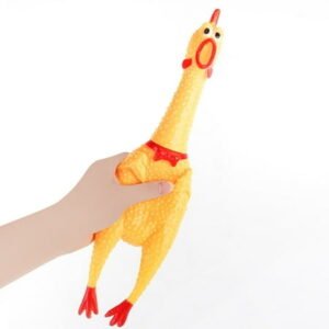 Screaming Chicken Yellow Rubber Squaking Chicken Toy,Rubber Screaming Chicken Toy,Screaming Chicken Dog Toys Yellow Stress Relief Funny Safety Squaking Chicken Toy for Adults Kids [medium ]