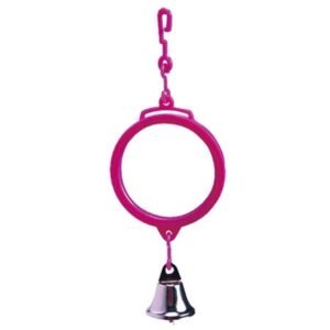 A E Cages Happy Beaks 2-Sided Mirror with Bell Bird Toy