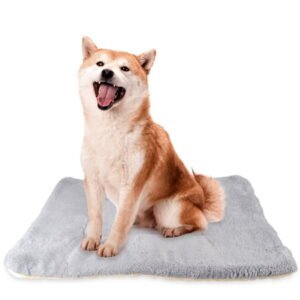 AndHot Large Dog Bed Crate Pad for Pets, Double-Sided Deluxe Plush Pet Mat, Washable Dog Beds Fluffy Comfy Kennel Pet Mat Sleeping Mat for Large, Medium, Small Dogs Breeds, 23″ x 15″, Gray