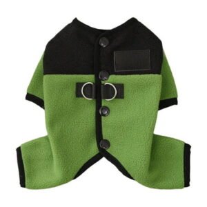 Cheapark Winter Polar Fleece Pet Clothes – Warm Four-Legged Dog Cat Apparel with Traction Loop – Windproof Cold-Weather Wear for Pets
