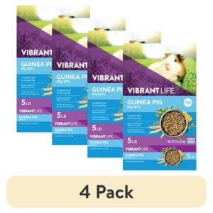 (4 pack) Vibrant Life Guinea Pig Pellets, 5 lb