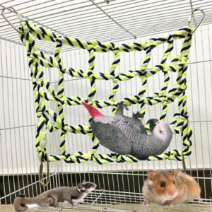 Djunllk Parrot Climbing Color Climbing Net Rope Hanging Pet Toy Hamster, Pet Bird Supplies