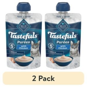 (2 pack) Blue Buffalo Tastefuls Adult Natural Wet Cat Food Purées Pouch Chicken