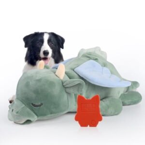 PET FULED Heartbeat Plush Toy for Dogs – Soft Cuddle Companion with Soothing Heartbeat, Washable – Comfort for Puppies & Adult Pets (Gem Dragon Design)