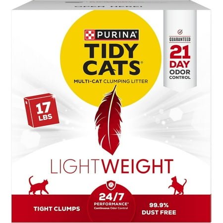 Purina Tidy Cats 24/7 Performance LightWeight Cat Litter, Clean Linen Scent, 17 lb Box