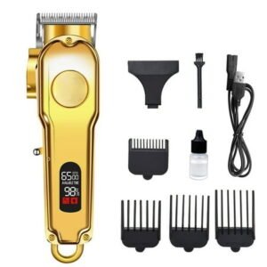 Low Noise Rechargeable Cordless Dog Clippers for Grooming Thick Coats Golden