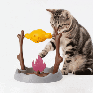 Interactive Cat Treat Dispenser Toy – Slow Feeder with 3 Holes for Mental Stimulation and Enrichment, Ideal for Kittens and Cats