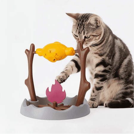 Interactive Cat Treat Dispenser Toy – Slow Feeder with 3 Holes for Mental Stimulation and Enrichment, Ideal for Kittens and Cats