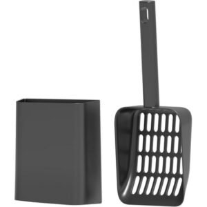 Cat Pooper Scooper, 2 in 1 Cat Litter Scoop with Holder Stand Cat Stuff Cat Scooper for Litter Box Cat Accessories Cat Supplies Kitty Litter Scoop Heavy Duty and Easy Clean Scoop Away Cat Litter