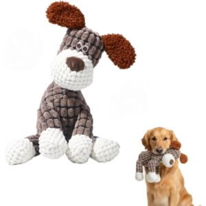 Squeaky Dog Plush Toy, Dogs Chew Toy, Tough Crinkle Stuffed Animal Squeaky Interactive Toys to Keep Them Busy, Funny Puppy Teething Crinkle Pet Toys for Small Medium Dogs