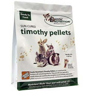 Exotic Nutrition Timothy Pellets 4 lb. – Supplemental Food – for Rabbits, Guinea Pigs, and Other Grass Feeding Pets