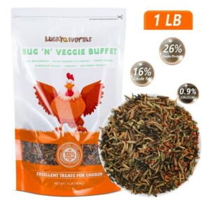 LuckyQworms 1LB Chicken & Reptile Treats – Dried Mealworms, BSFL & Veggies, High-Protein Natural Snacks for Hens, Birds, Ducks, Reptiles & Hedgehogs