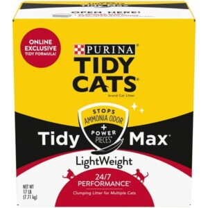 Purina Tidy Cats Tidy Max Clumping Cat Litter, Lightweight, Odor Control 24/7, 17 lb. Box