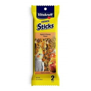 Vitakraft Crunch Sticks Apple & Honey Cockatiels Treats [Bird, Honey Sticks] 2 Pack