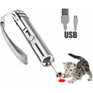 Cat Laser Pointer Toy, 3 in 1 Red Laser Pointer, Interactive Light Training Tool with USB Charging for Cat Dog Exercise Playing